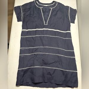 Vince Navy Top with White Lace Detail